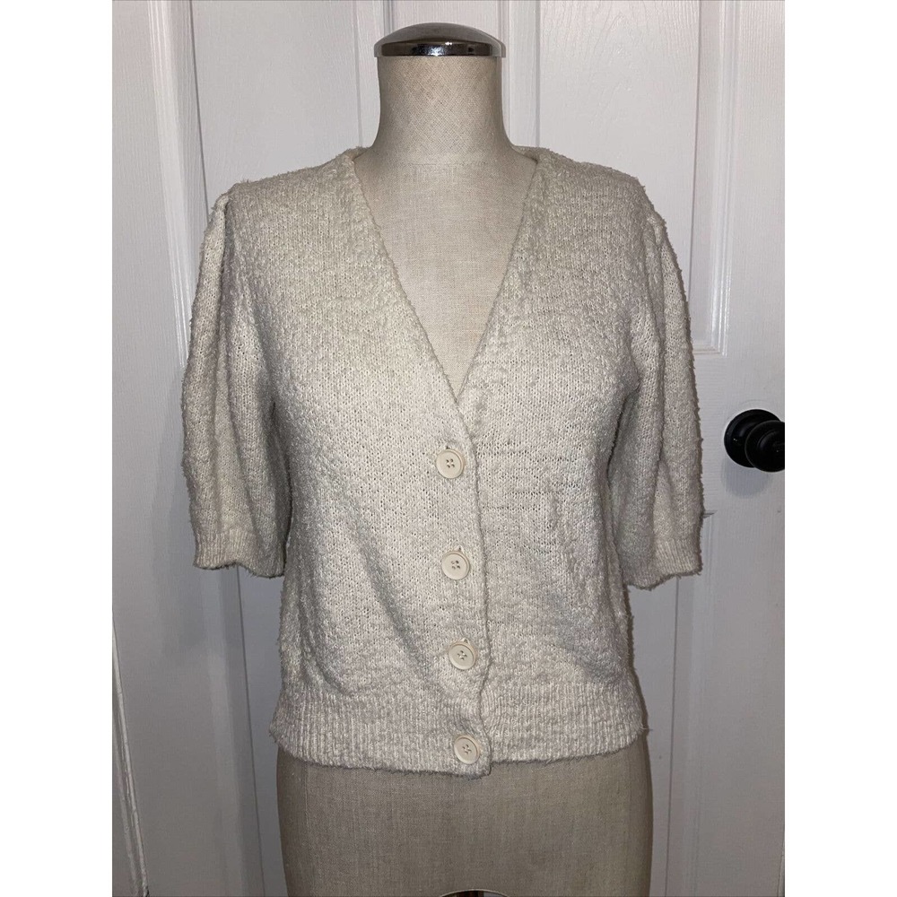 Reformation Cream Button-Up Cardigan